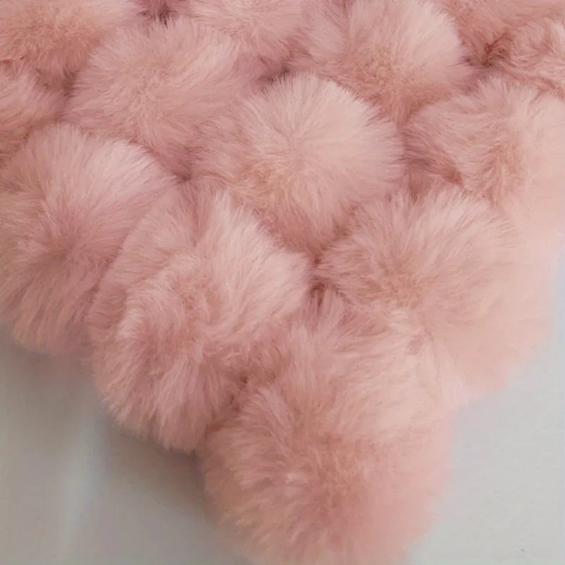 5pcs Faux Fur Pom Pom Balls Key Chains Scarves Gloves