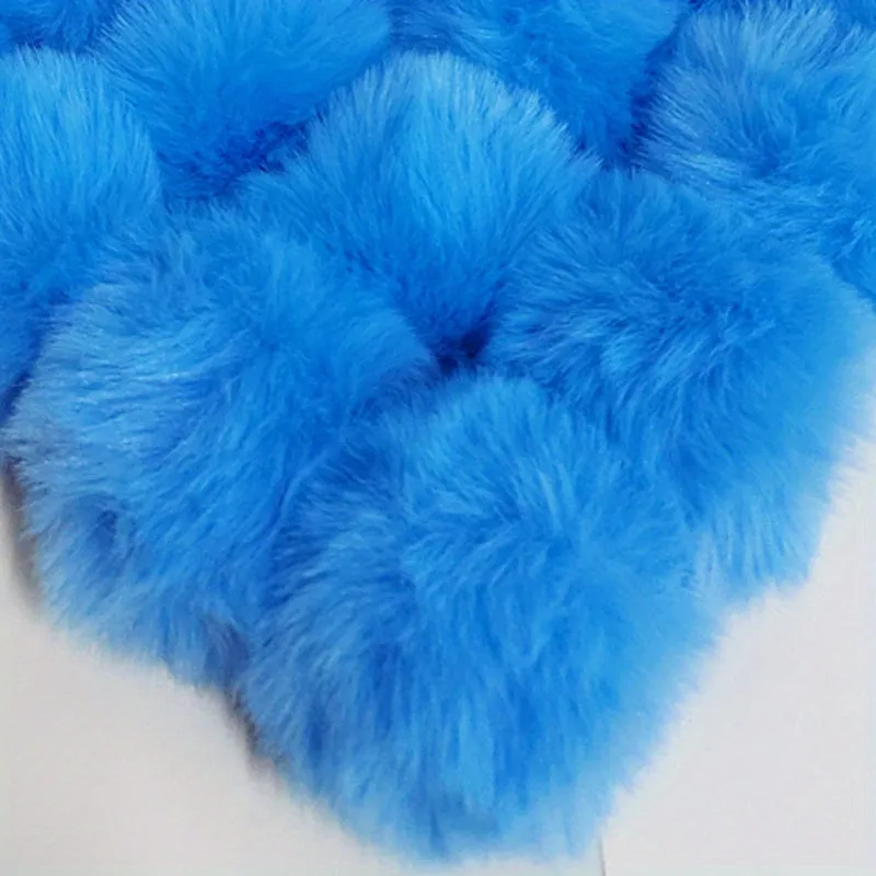 5pcs Faux Fur Pom Pom Balls Key Chains Scarves Gloves