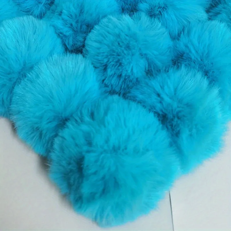 5pcs Faux Fur Pom Pom Balls Key Chains Scarves Gloves