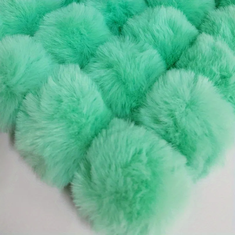 5pcs Faux Fur Pom Pom Balls Key Chains Scarves Gloves