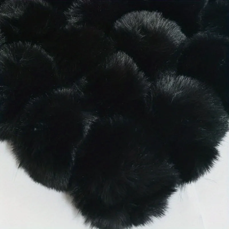 5pcs Faux Fur Pom Pom Balls Key Chains Scarves Gloves