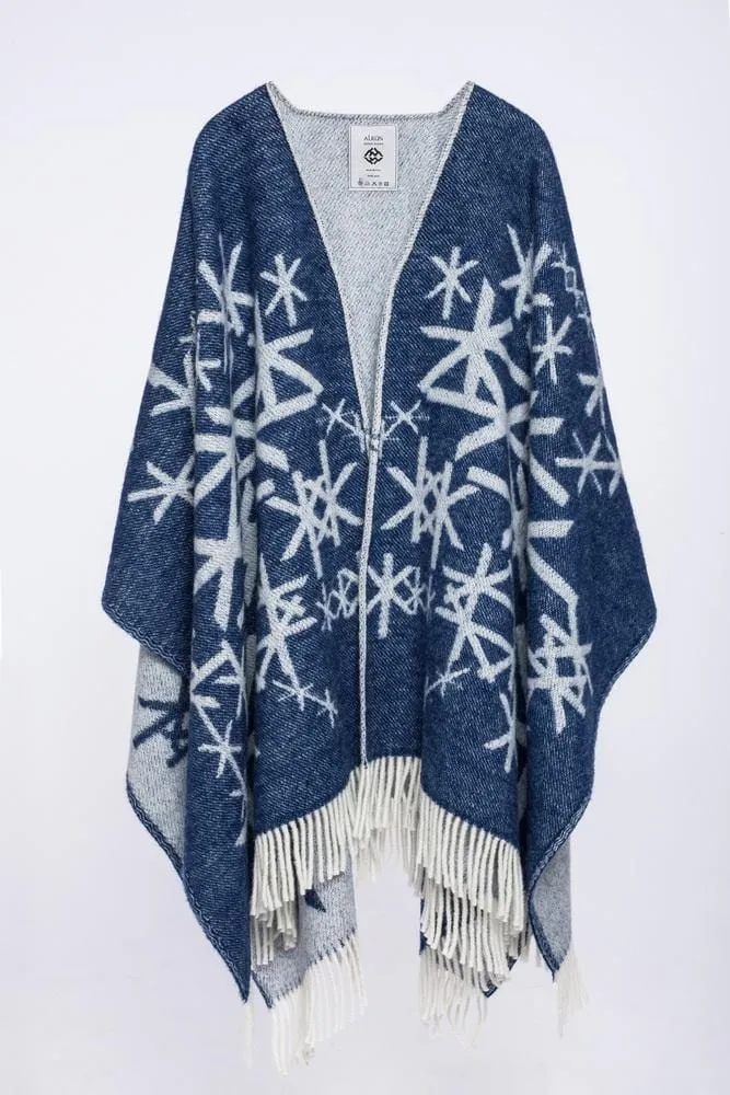 Alrún wool cape - Blue Strenght