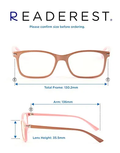 Blue-Light-Blocking-Reading-Glasses-Beige-Pink-0-25-Magnification-Computer-Glasses