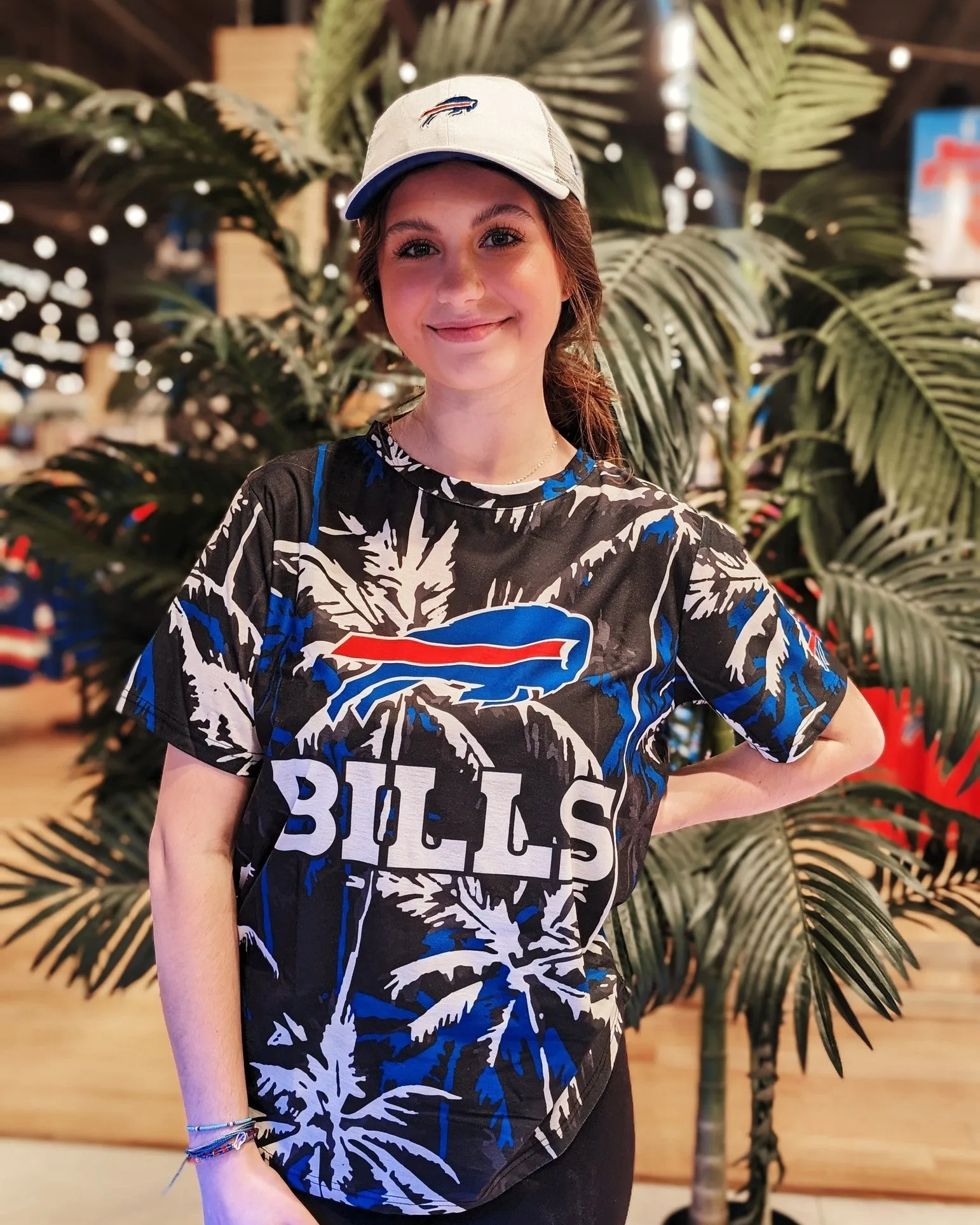 Buffalo Bills Floral Palm Rash Guard Short Sleeve Shirt