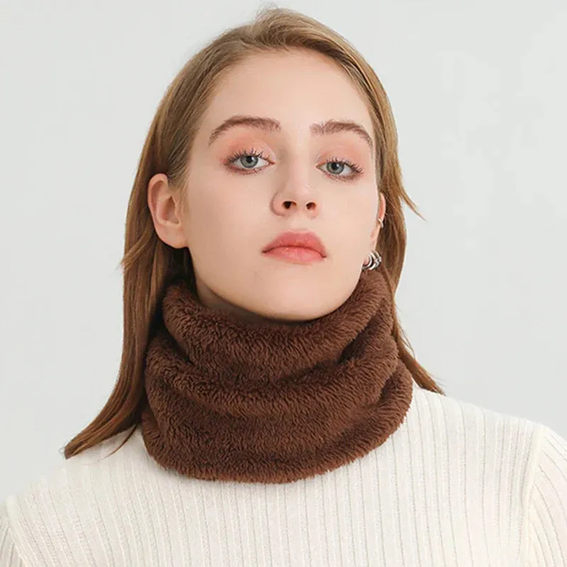 Cashmere Warm Color Ring Plush Thick Outdoor Sports Neckerchief Muffler Scarf