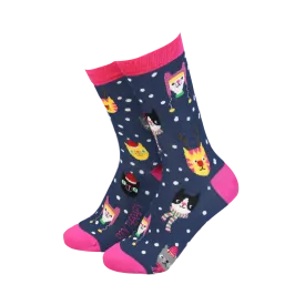 'Christmas Cats with Hats' Women's Socks