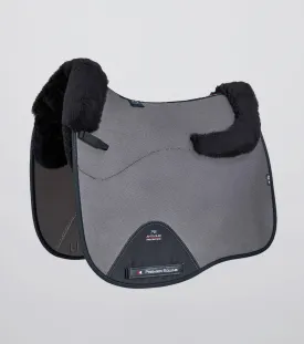 Close Contact Airtechnology Shockproof Wool Saddle Pad - Dressage Square Grey/Black Wool