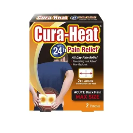 Cura Heat Back and Shoulder Pain Refief Patche- Max Size 2 Patches