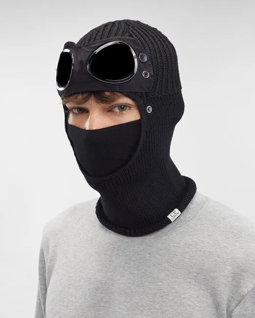 Extra Fine Merino Wool Goggle Balaclava - BLACK