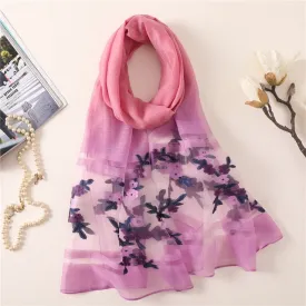 Fashion Thin Soft Silk Scarf Floral Printed Bandana Shawl #TH