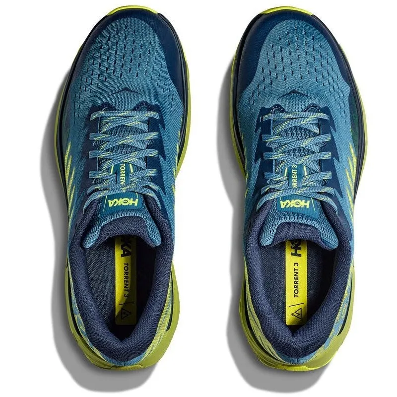 Hoka Mens Torrent 3 Trail Shoe - Bluesteel/Dark Citron