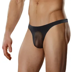 Male Power Nylon Lycra Streaker Thong Black L/XL