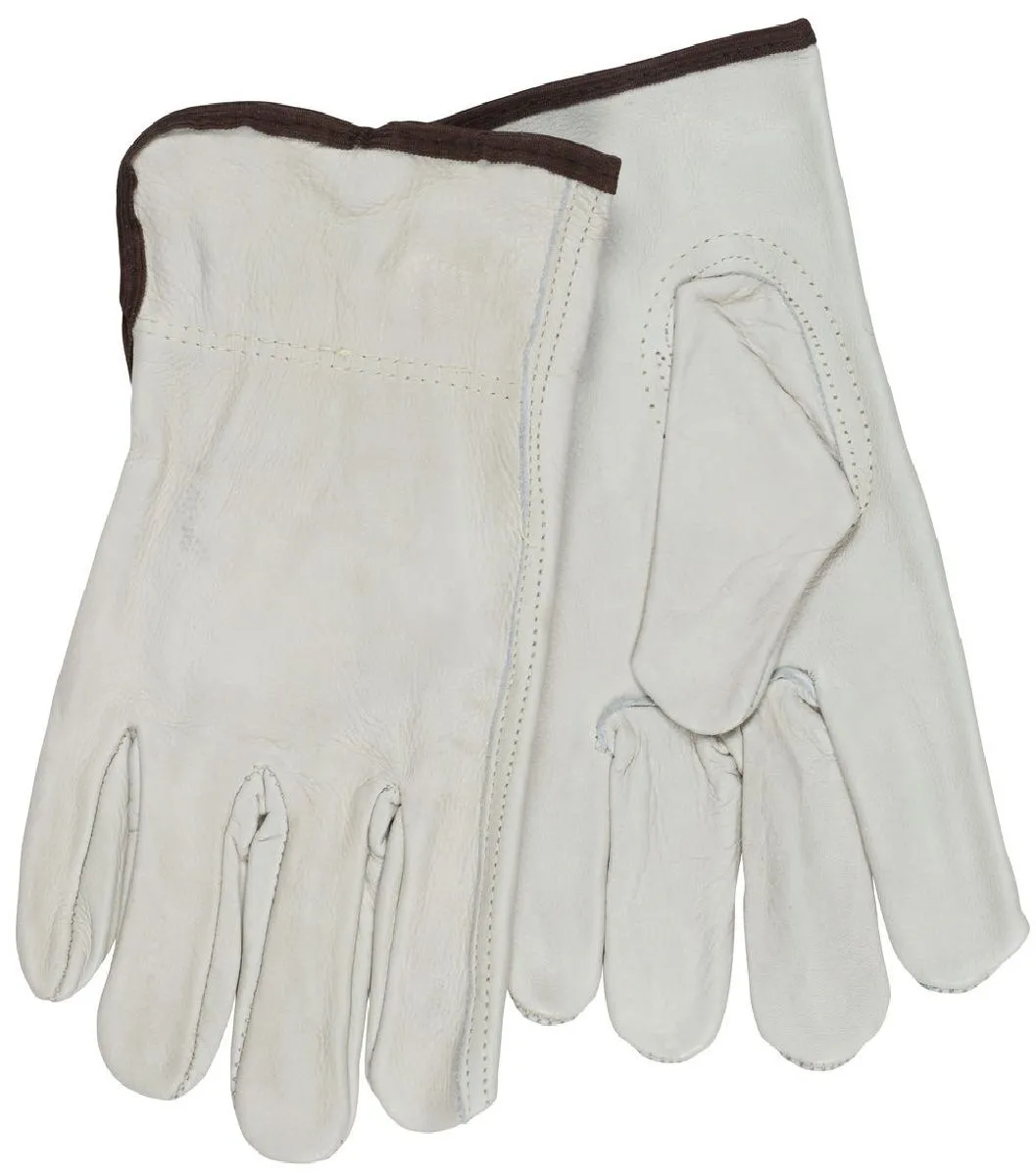 MCR Safety 3211IN Select Grade Cow Grain Leather, Drivers Work Gloves, Beige, Box of 12 Pairs