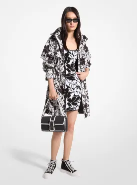 Michael Michael Kors Palm Print Woven Anorak, Black/White