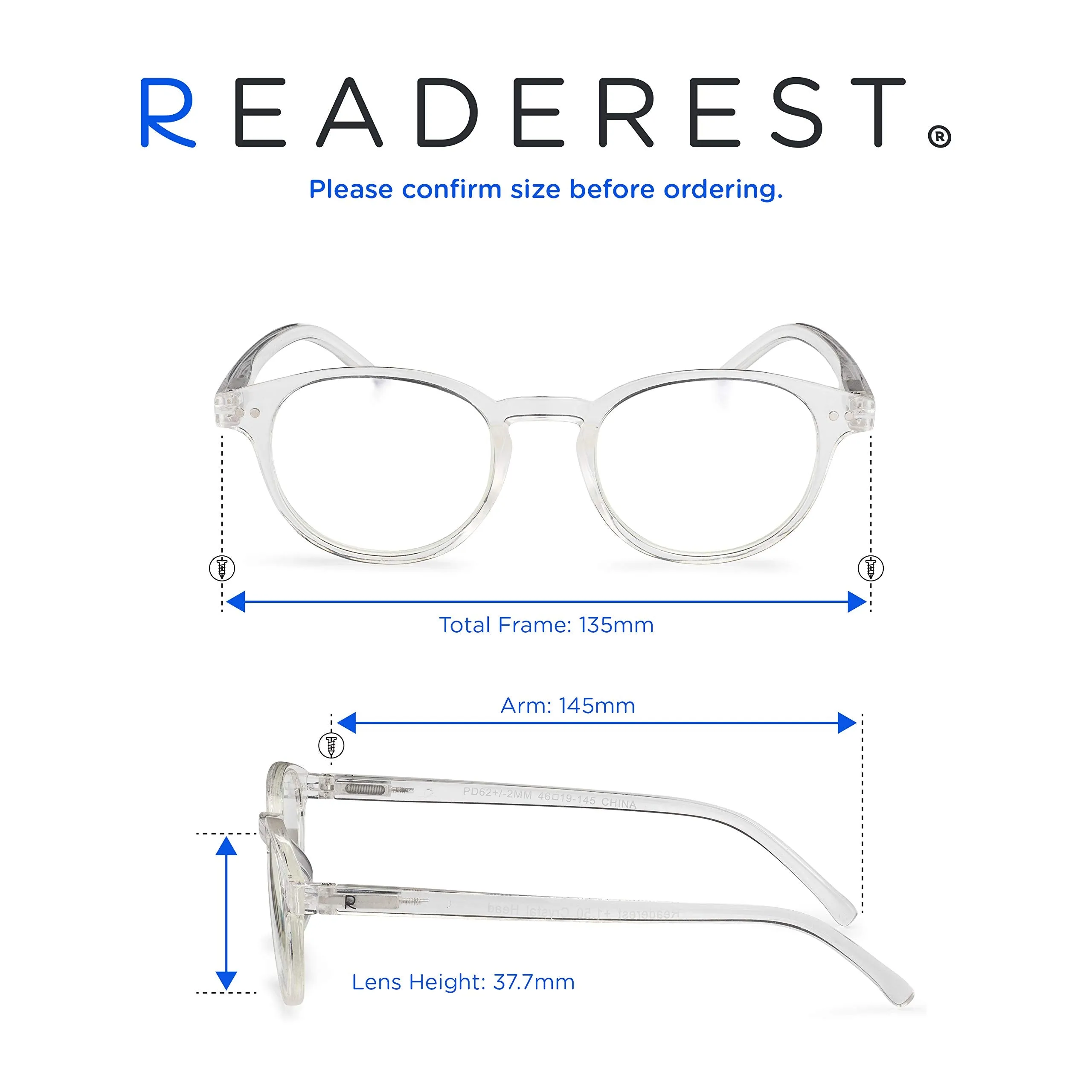 Round-Blue-Light-Blocking-Reading-Glasses-Clear-2-75-Magnification-Computer-Glasses