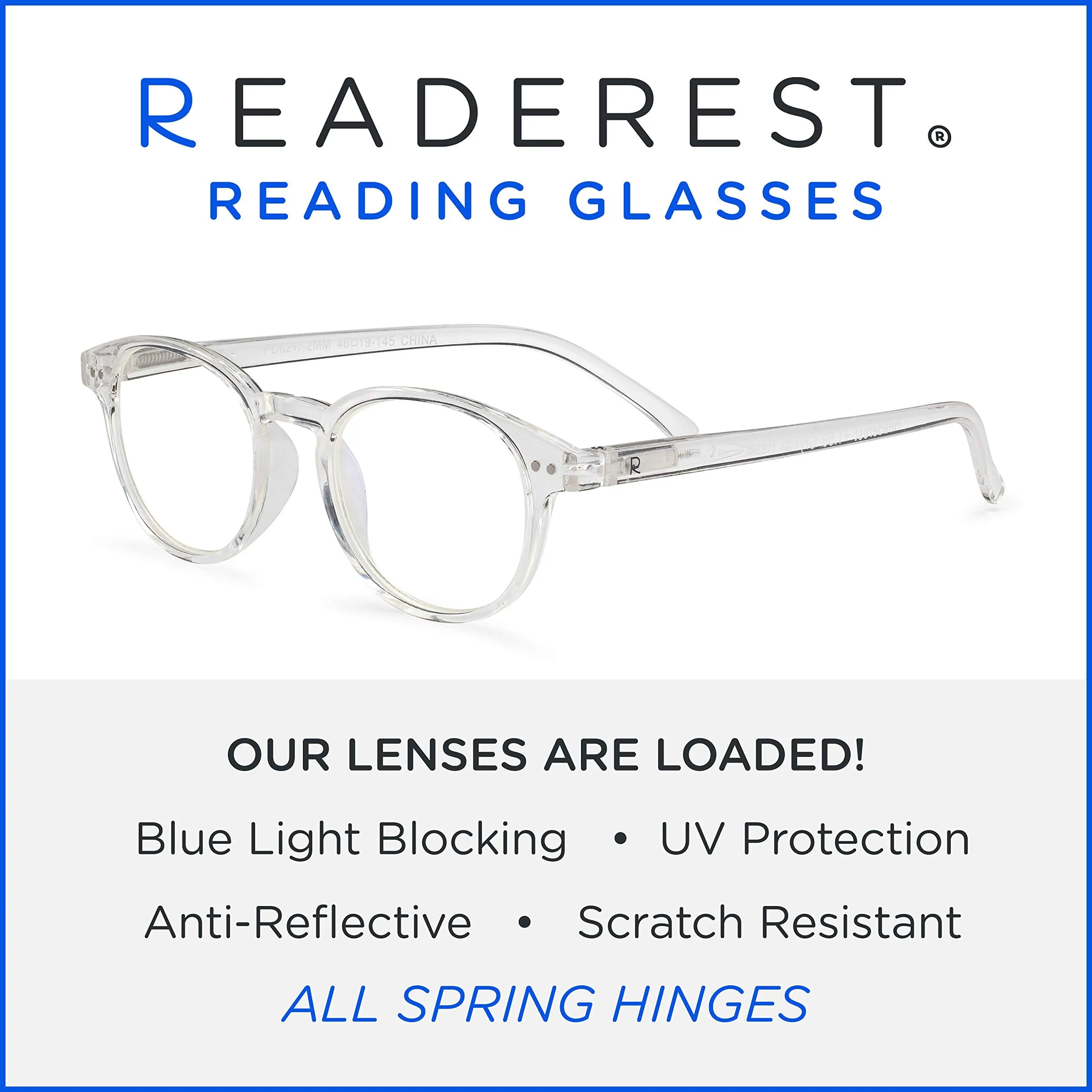 Round-Blue-Light-Blocking-Reading-Glasses-Clear-3-75-Magnification-Computer-Glasses