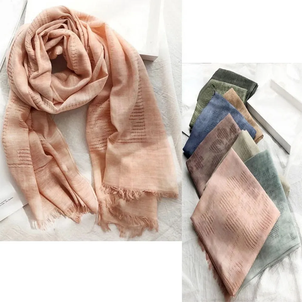 Scarf For Women Long Linen Cotton Hemp Wrap