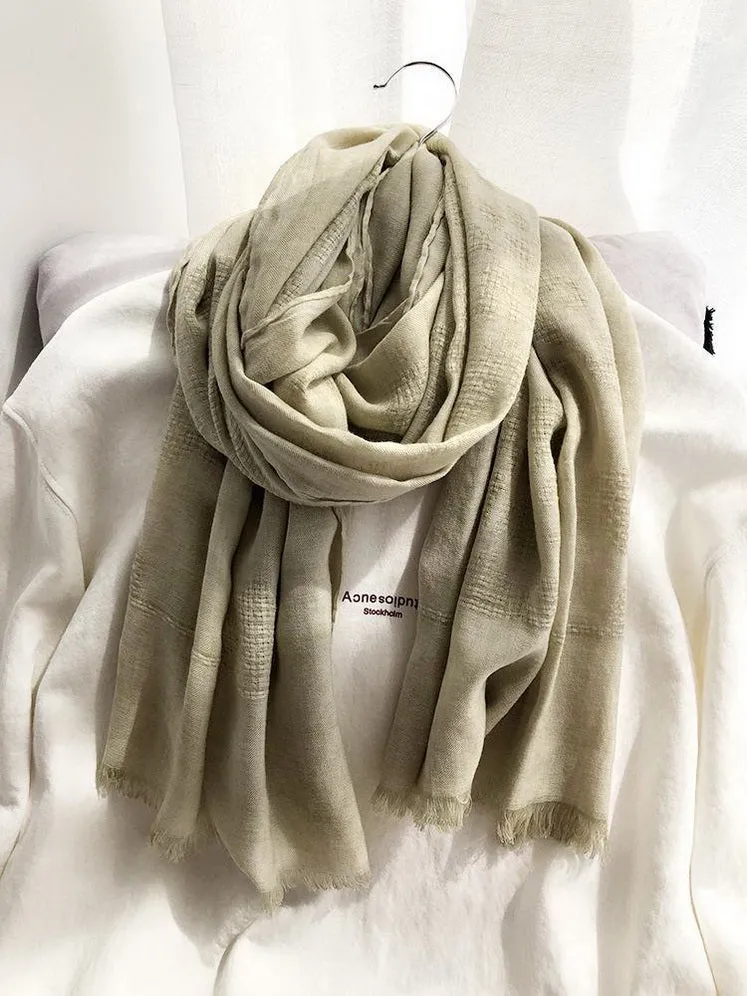 Scarf For Women Long Linen Cotton Hemp Wrap